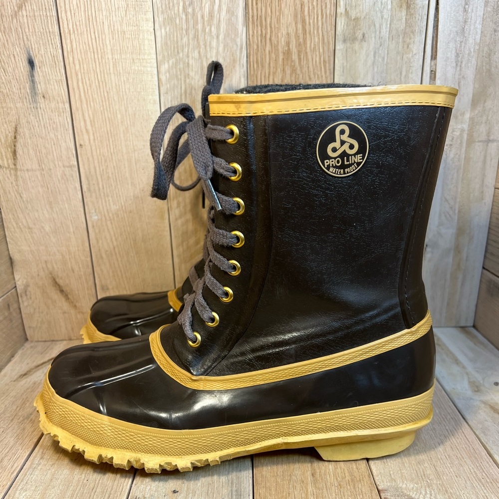 Pro Line® Rubber Boots Brown and Yellow